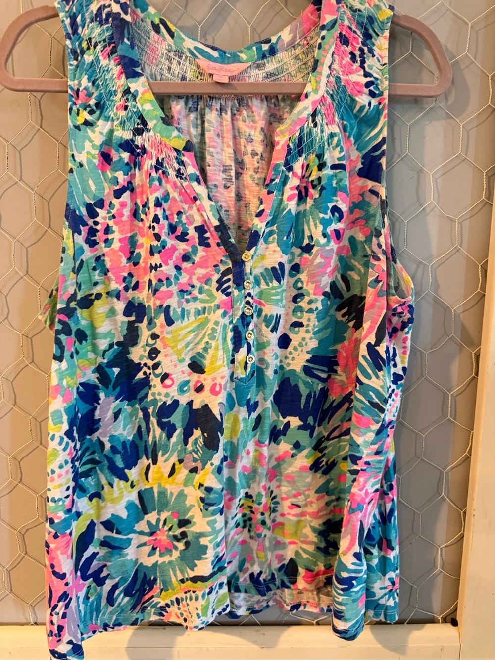 Vibrant Floral Print Sleeveless Top - Multicolor